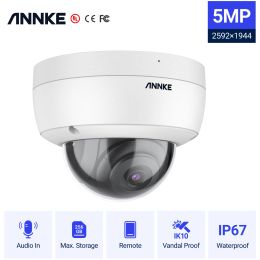 Control Annke 1pcs C500 Dome 5mp Ip Camera Outdoor Ik10 Vandalproof Poe Security Camera with Audio Recording Poe Surveillance Camera