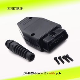 FINETRIP 1set High Quality Universal 16Pin OBDii OBD2 J1962 Connector Male Adapter Car OBD Shell Plug Housing +SR+ Screw