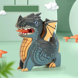 Dinosaur 3D Paper Puzzle For Kids Educational Montessori Toys Funny DIY Manual Assembly Three-dimensional Model Toy For Boy Girl