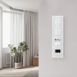 AVATTO Tuya WiFi Smart Curtain Switch,Roller Blinds Shutter Electric Touch Switch Remote Control works Alexa Google home Alice