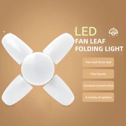 E27 LED Bulb Collapsible Fan Leaf Shaped Bulb 85-265V LED Industrial Bulb Light For Home Ceiling Light Garage Light