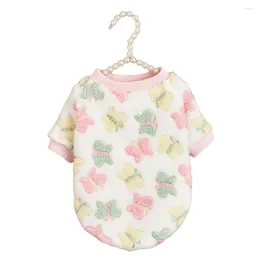 Dog Apparel Wholesale And Cat Clothes Including Warm Butterfly Print Plush Sweatshirts From Cross-border Manufacturers.