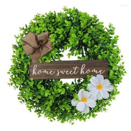 Decorative Flowers Front Door Decoration Wall Small Fresh Word Plate Garland Hanging Artificial For Home