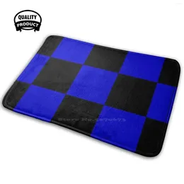 Carpets Black & Blue 4 Soft House Family Anti-Slip Mat Rug Carpet Football Rochdale Internazionale Paderborn