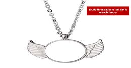 Angel Wing Necklace Sublimation Metal Necklace with Blank Aluminium Plate For DIY Custom Family Birthday Gift Jewellery Pendant with 4319914