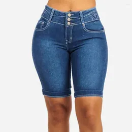 Women's Jeans Trendy Denim Shorts Wear-resistant Bodycon Slim Mid Rise Soft Women For School