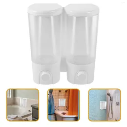 Liquid Soap Dispenser Hand Wall Mounted Wall-mounted Shampoo Container Double Head Press Shower Bathroom Conditioner