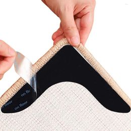 Bath Mats 4/8 Pcs Heavy Duty Hook Loop Strips Keep Carpet From Sliding Adhesive Tape Reusable Anti Slip Mat Pads Easy To Remove