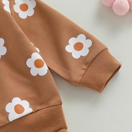 Clothing Sets Toddler Baby Girl Daisy Outfits Floral Print Long Sleeve Crewneck Sweatshirt And Jogger Pants Set 2Pcs Fall Clothes