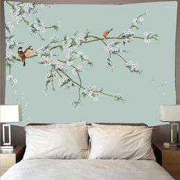 Tapestries Chinese Style Tapestry Background Cloth Ins Wind Landscape Mural Living Room Wall Hanging Home Decoration Canvas