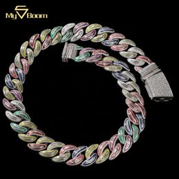 New Design Colourful Bracelet Luminous Treatment Latest Fashion Link Necklace Miami Cuban Chain For Men And Women