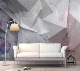 Sfondi Wellyu Wallpaper personalizzato Papel de Parede Abstract Colore Abstract Triangolo poligonale Solido Triangolo Rhombo Modern 3D Background Wall Tapiz