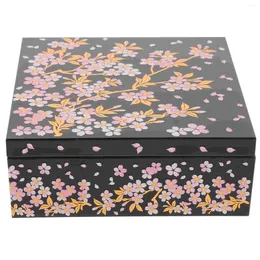 Dinnerware Sets Japanese Stamping Realistic Cherry Blossom Sushi Box Lunch Year Snack Gift Boxes Japanese-style Plastic Office Lunchbox