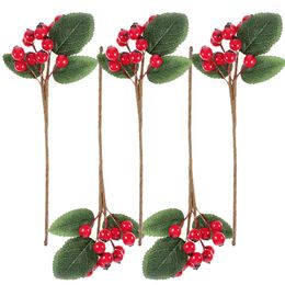 Decorative Flowers Artificial Berry Cuttings Christmas Tree Ornament Fake Decoration Picks Branches Decorations Cherries Party