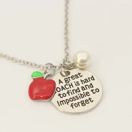 Pendant Necklaces Graduation Gifts 2024 Teacher Appreciation Gift For Women With Apple Charm Impossible To Forget Teachers