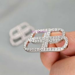 Jewellery bb earring B Letter Full Diamond Earrings Premium Instagram Small Medium Earrings Fashion Trend for Men Women