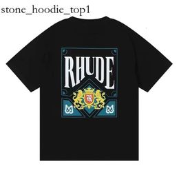 Rhude Designer T Shirt Mens T Shirt Luxury Trendy Brand Rhude Shirt Polo Loose Breathable Grapic Printed Clothing Casual Cotton Rhude Shirts High Quality Tops 1470