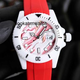 Mens watch RLX Watches Clean Factory Ceramic Designer Case Watch Mens Luxury Automatic Watches 41mm Full Rubber Strap Swimming Wristwatches Sapphire