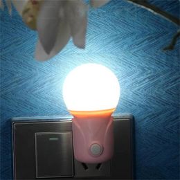 Portable Socket Led Night Light Eu Plug-In Bedside Lamp Switch Bedroom Reading Book Light 2 Colours Light Dimming Wall Lamp