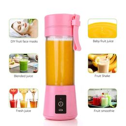 Portable Mini Blender Bottle Juicer Cup With 6 Blades Milkshake Fruit Milk Mixer Tool Fresh Juice Blender For Sport And Travel