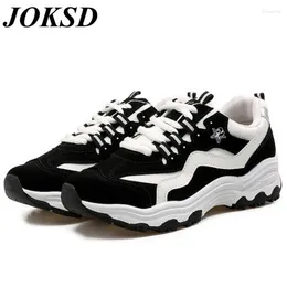 Walking Shoes JOKSD 2024 Spring Sports Lace-up Low To Help Students Thick Base Breathable Vwalking KM05