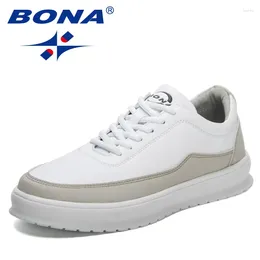 Casual Shoes BONA 2024 Designers Man Comfortable Flat Loafers Sneakers Men Lace Up Platform Leisure Mansculino Trendy