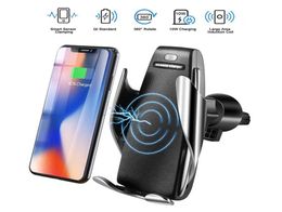 S5 Wireless Car Charger Automatic Clamping For iphone Android Air Vent Phone Holder 360 Degree Rotation 10W Fast Charging7443221