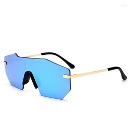Sunglasses Fashionable And Colourful For Both Men Women. One Piece Irregular Connected Ocean Sheet Coated