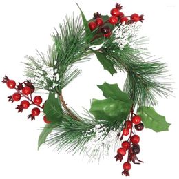 Candle Holders Ornaments Door Decor Mini Christmas Wreath Berry Xmas Wreaths Holder Ring