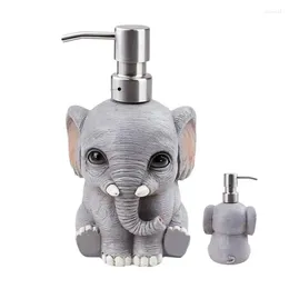 Liquid Soap Dispenser 14oz Pump For Bathroom Dish Elephant Design Resin Hand