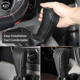 Car Gear Shift Knob Cover Protector Universal PU Leather Non-Slip Car Handbrake Protector Car Interior Accessory CSV Car Supply