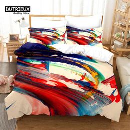 Bedding Sets Abstract Art Painting Duvet Cover Watercolour Geometric Pattern Set Impressionism Quilt King For Kids Adults Decor