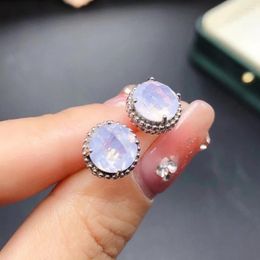 Stud Earrings Light Purple Amethyst 8mm 4ct Natural Allergy Free 18K Gold Plated Crystal 925 Silver Jewellery