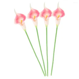 Decorative Flowers 4 Pcs Artificial Flower Fake Ornament Wedding Festival Decor Plastic Office