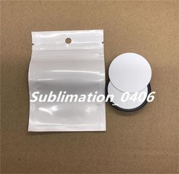 Sublimation Finger Phone Stand with Blank Aluminium Disc and adhesive for DIY Customised Cellphone Holder Bracket3817760