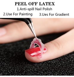 Lilycute 5 ml/7 ml Peel Off Latex Liquid Tape Protect Nail Polish Lack Anti-Spill Latex Fast Dry Skin Care Tool With Tweezer