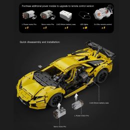 New Super Sport Racing Car Scale 1:10 Model RC Model Building Blocks Bricks Puzzle Toy Birthday Gifts For Boy