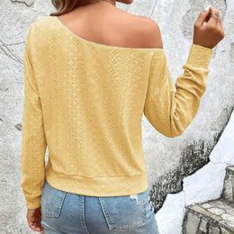 Women's Blouses Women Top Chic One-shoulder Tops Soft Breathable Casual For Fall Spring
