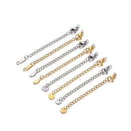 7cm Stainless Steel Extension Chains with Lobster Clasps Connector Link Necklace Tail Making DIY Bracelet Accessories Supplies