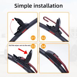 Universal Car Windshield Wiper Blades Double Layer Soft Rubber Automotive Replacement Wipers Easy to Instal 16" 18" 22" 24" 26"