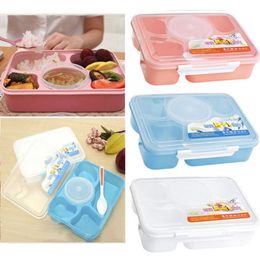 Japanese Kids Lunch Box With Compartment Cup Portable Leak-Proof Food Container Storage Plastic Microwave Bento Box