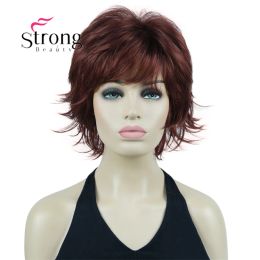 Wigs StrongBeauty Synthetic Hair Short Layered Shaggy Auburn Red Full Synthetic Wig Women's Wigs COLOUR CHOICES