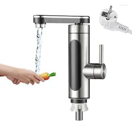 Bathroom Sink Faucets Electric Instant Water Faucet Rotatable Tap Fast Heating Temperature Display Accessory With LED