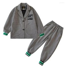 Clothing Sets 2024 School Uniform For Boys Suits Weddings Blazer Pants 2Pcs Kids Gentleman Party Child 4 6 8 10 12 Year