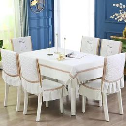 Chair Covers 2024 Real European Tablecloth Table Skirt Dining Room Cover Wedding Lace Seat Chairs Kitchen