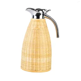 Water Bottles Thermal Carafes Pitcher Large Capacity Practical Tea Pot Bamboo Woven Kettle For Restaurant Kitchen Home Cafe Coffee