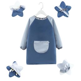 Painting Smock Waterproof Artist Painting Aprons with Long Sleeve and Large Pockets Kids Art Smock for Age 8-12 Years