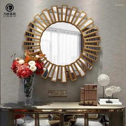 Decorative Plates Mirror Round Wall Decoration And Hanging Hallway Ornaments For