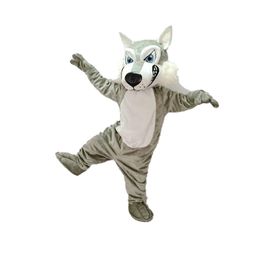 2024 Halloween Fierce Adult Gray Wolf Mascot Costume Walking Halloween Suit Large Event Costume Suit Party dress