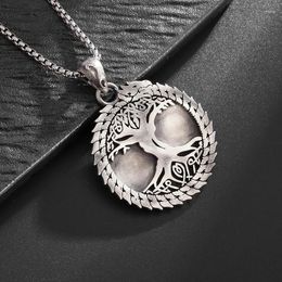 Pendant Necklaces Nordic Tree Of Life Necklace For Men Women Retro Punk World Lucky Amulet Jewellery Gift